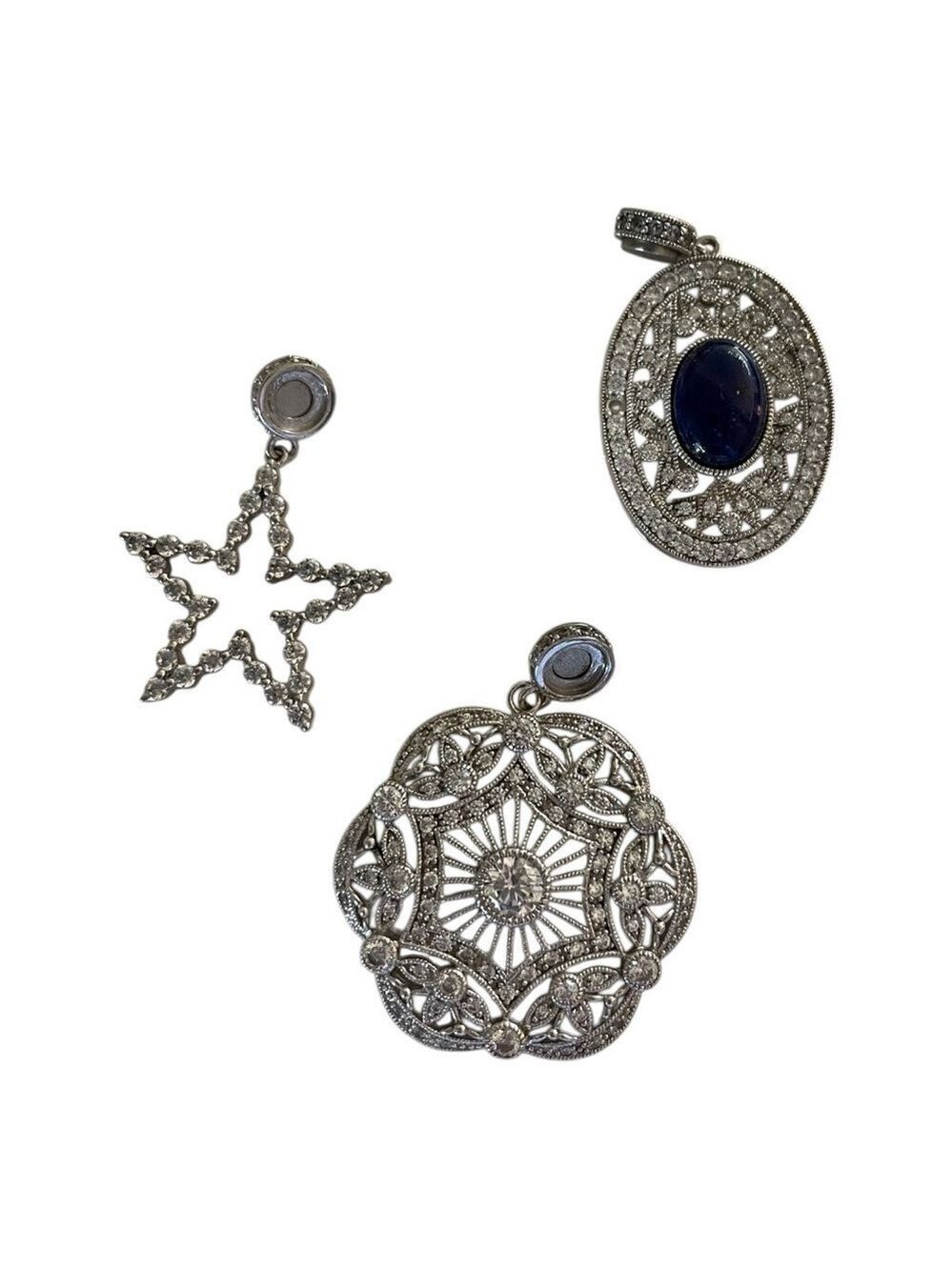 925 Sterling Silver ESPO Joseph Esposito 3 Large Pendants with Magnetic Tops